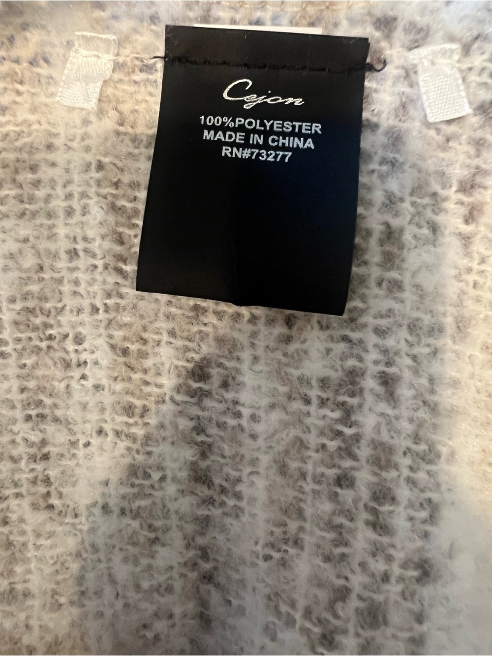 Cejon Cream Knit Poncho Wrap Fringe Super Soft Shawl Blanket one Size Boho - Picture 6 of 6